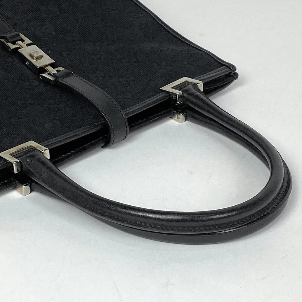Gucci Jackie Handbag Logo GG Tote Bag Canvas Black - Picture 6 of 7
